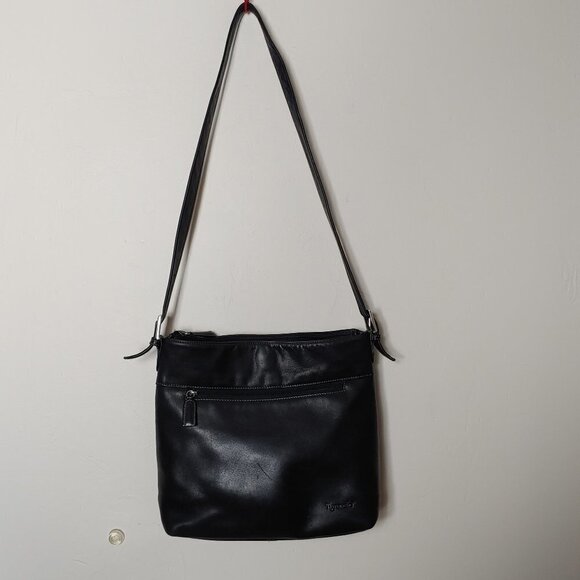 Tignanello Leather Shoulder Hobo Bag Black - Picture 2 of 10